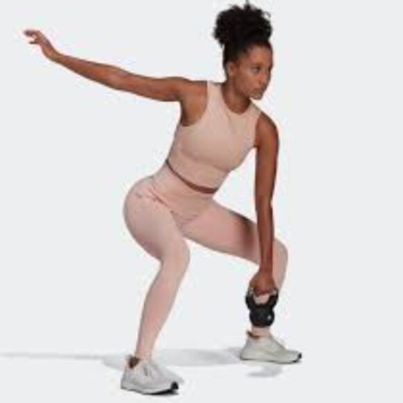 Brand New adidas Training Hyperglam ribbed Cut-Out crop top - Picture 12 of 16